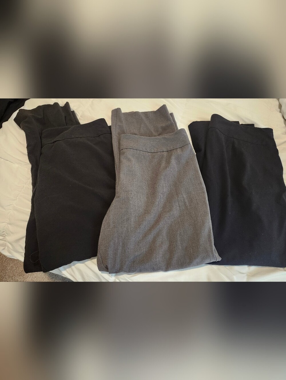 Roz & Ali 3 Pairs Women's Pants, 2 Black And  1 Gray..Size Woman 14